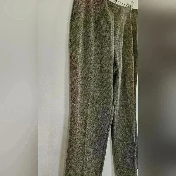 Tribal Stretch Extensible Wide leg Trouser Size 8P Brown w/ Blue & Tan Stripping - Picture 3 of 12